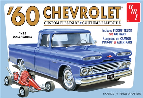 AMT 1/25 1960 Chevy Custom Fleetside Pickup with Go Kart 2T