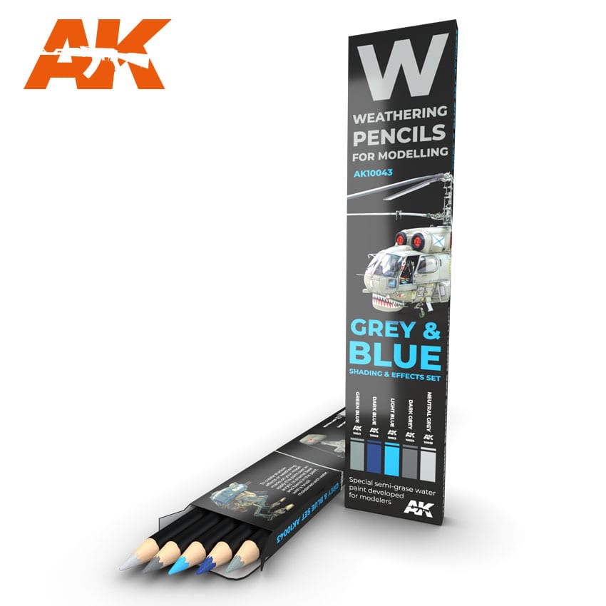 AK Interactive Weathering Pencil Set - Grey and Blue Camouflages