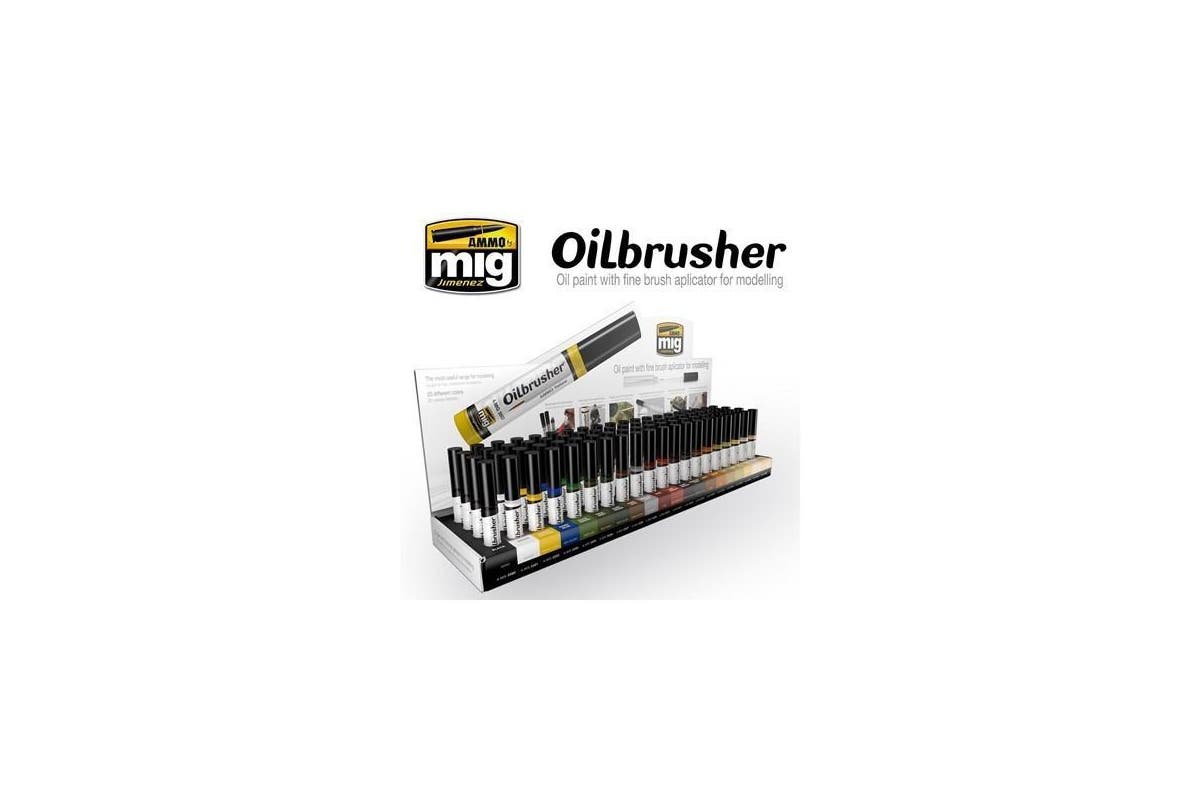 Ammo Mig Oilbrushers Display No.1 (20 Oilbrushes x 4 Units)