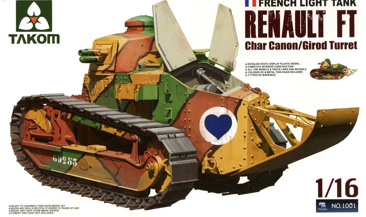 Takom 1/16 French Light Tank Renault FT char canon/Girod turret