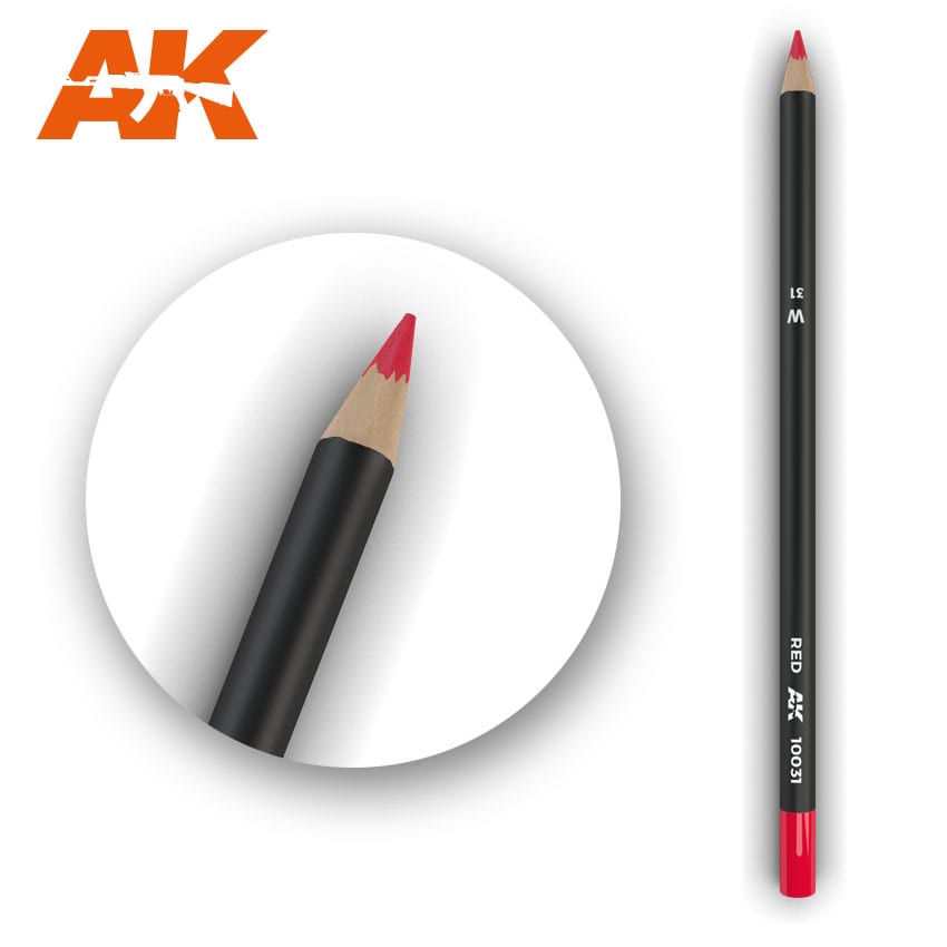 AK Interactive Weathering Pencil - Red  (Box - 5 Units)