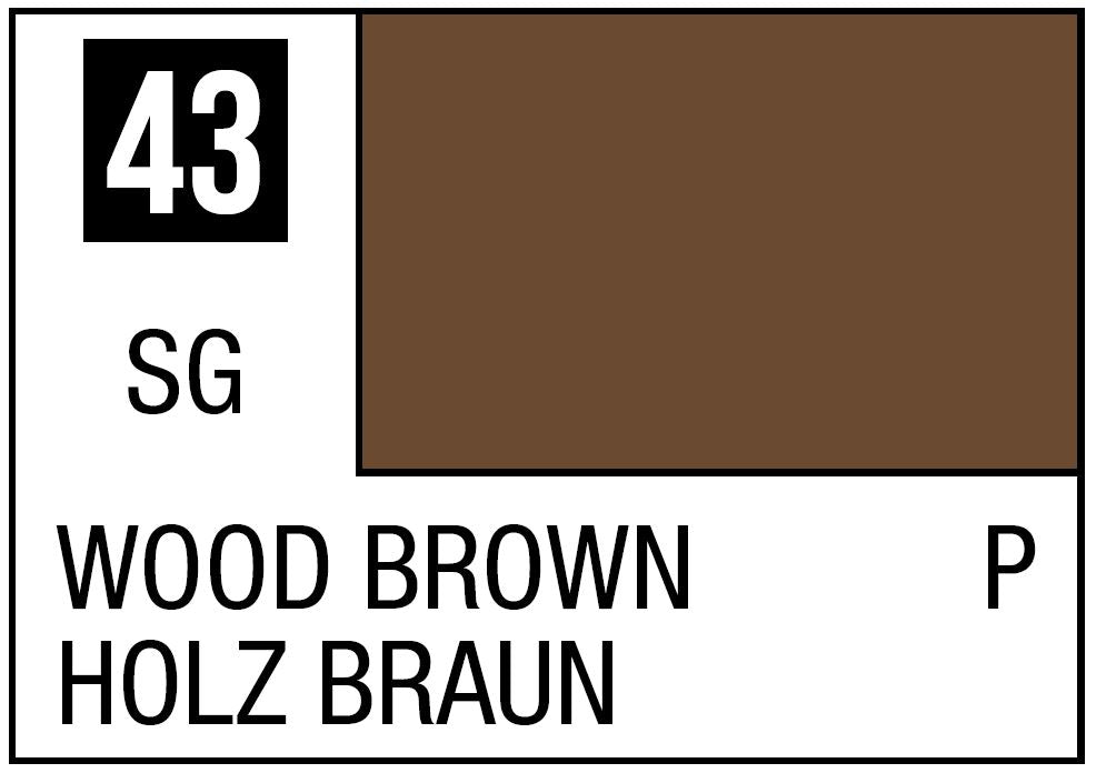 Mr Hobby Mr. Color 43 Wood Brown (Semi-Gloss/Primary) - 10ml