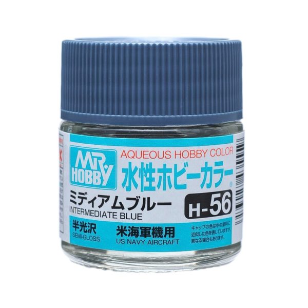 Mr Hobby Aqueous Color H56 Semi-Gloss Intermediate Blue 10ml Bottle