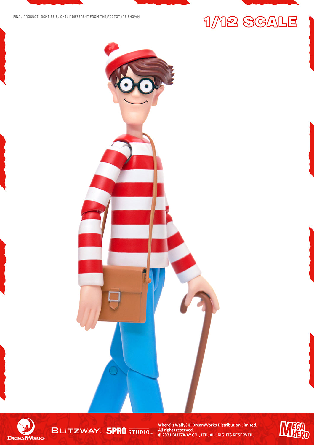 Blitzway Waldo 1/12th Scale Action Figure (Normal version) 'Where's Waldo', 5Pro Studio MEGAHERO Series