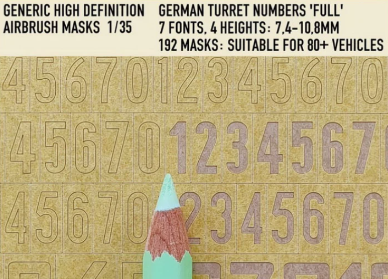 1ManArmy 1/35 German Turret Numbers Full Airbrush Paint Masks