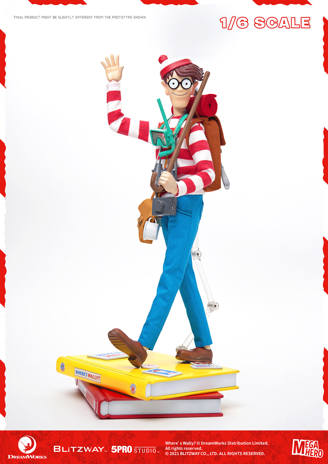 Blitzway Waldo 1/6th Scale Action Figure 'Where's Waldo', 5Pro Studio MEGAHERO Series