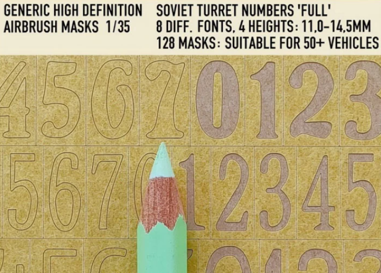 1ManArmy 1/35 Soviet Turret Numbers Full 11 to 14,5 Airbrush Paint Masks