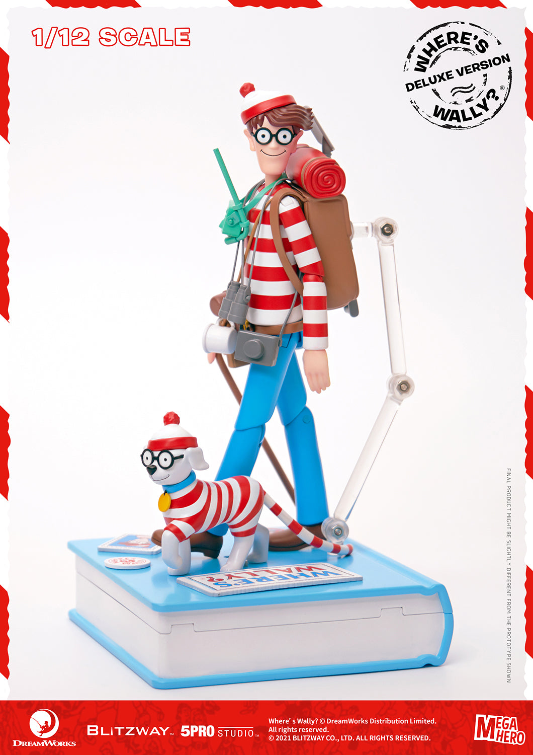 Blitzway Waldo 1/12th Scale Action Figure (Deluxe version) 'Where's Waldo', 5Pro Studio MEGAHERO Series