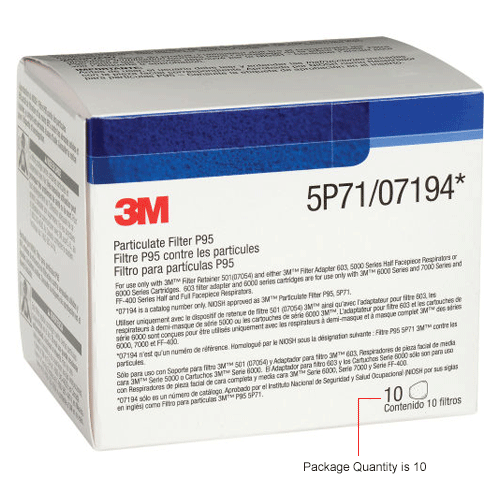 3M 6000 Series Prefilters for Respirator Cartridges (Box of 10)