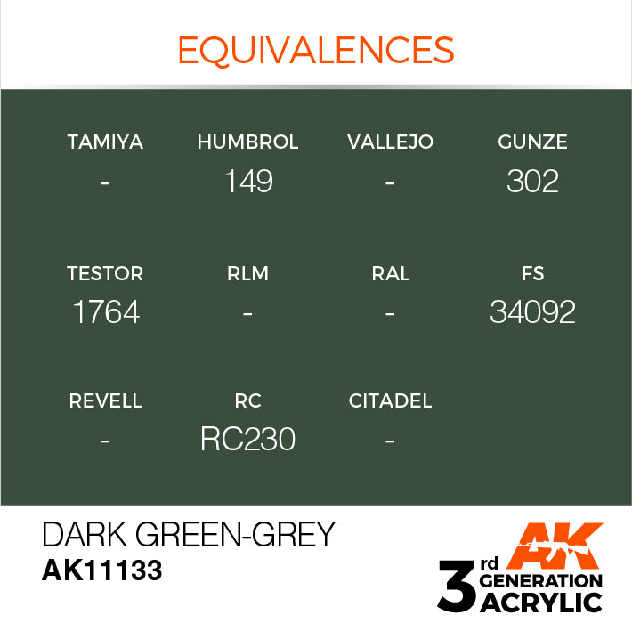 AK Interactive 3G Acrylic Dark Green-Grey 17ml