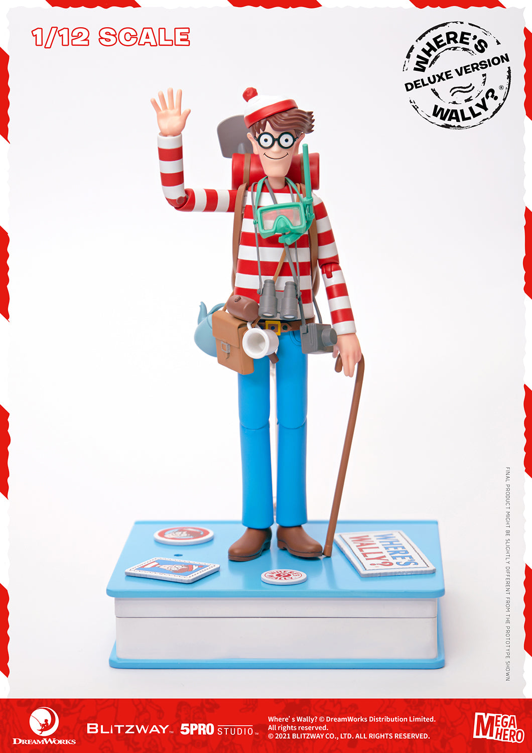 Blitzway Waldo 1/12th Scale Action Figure (Deluxe version) 'Where's Waldo', 5Pro Studio MEGAHERO Series