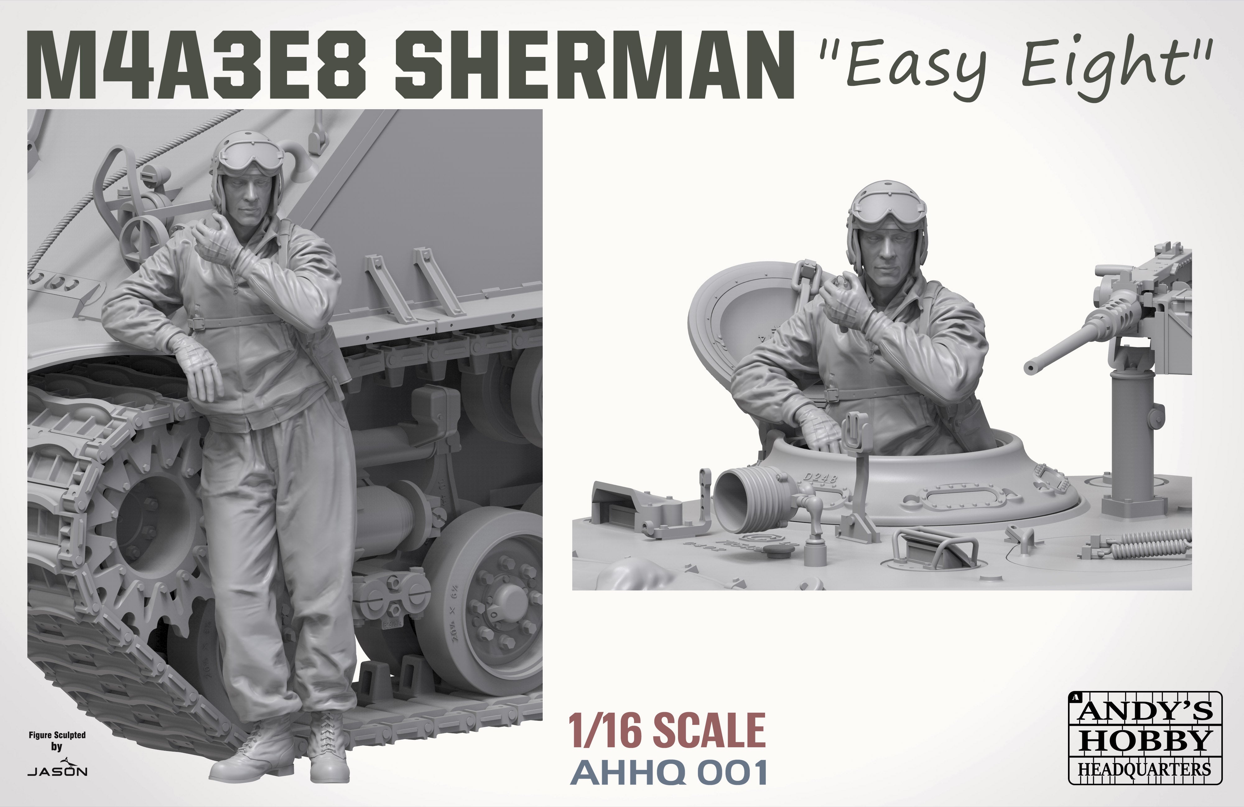 Andy's HHQ X Takom 1/16 M4A3E8 Sherman "Easy Eight" with Figure