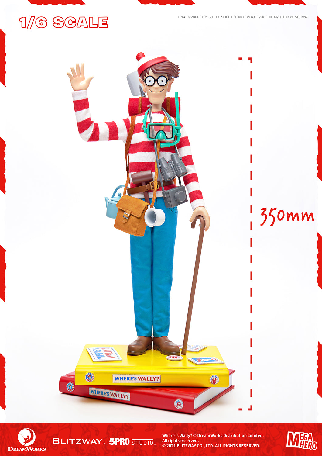 Blitzway Waldo 1/6th Scale Action Figure 'Where's Waldo', 5Pro Studio MEGAHERO Series