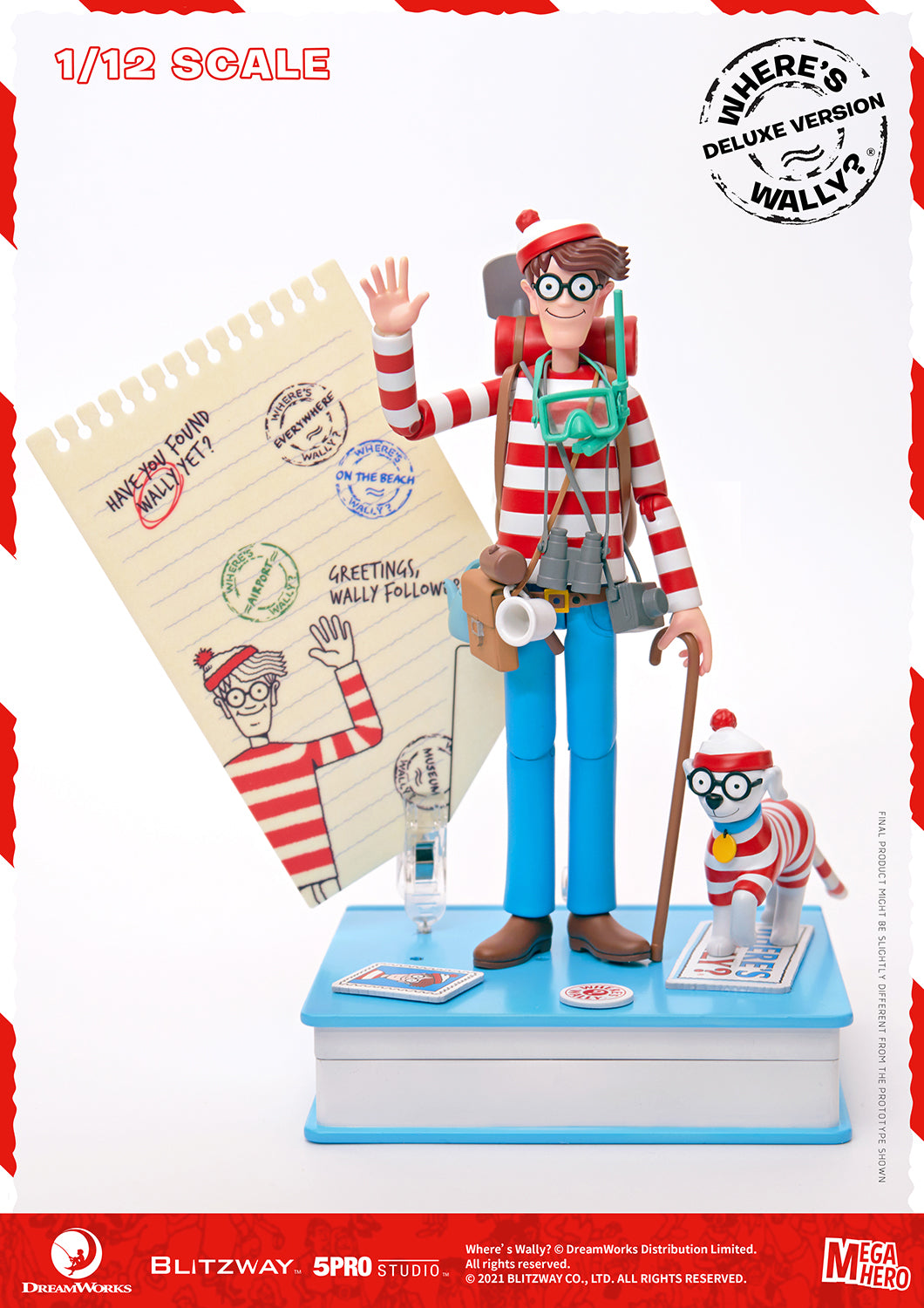 Blitzway Waldo 1/12th Scale Action Figure (Deluxe version) 'Where's Waldo', 5Pro Studio MEGAHERO Series