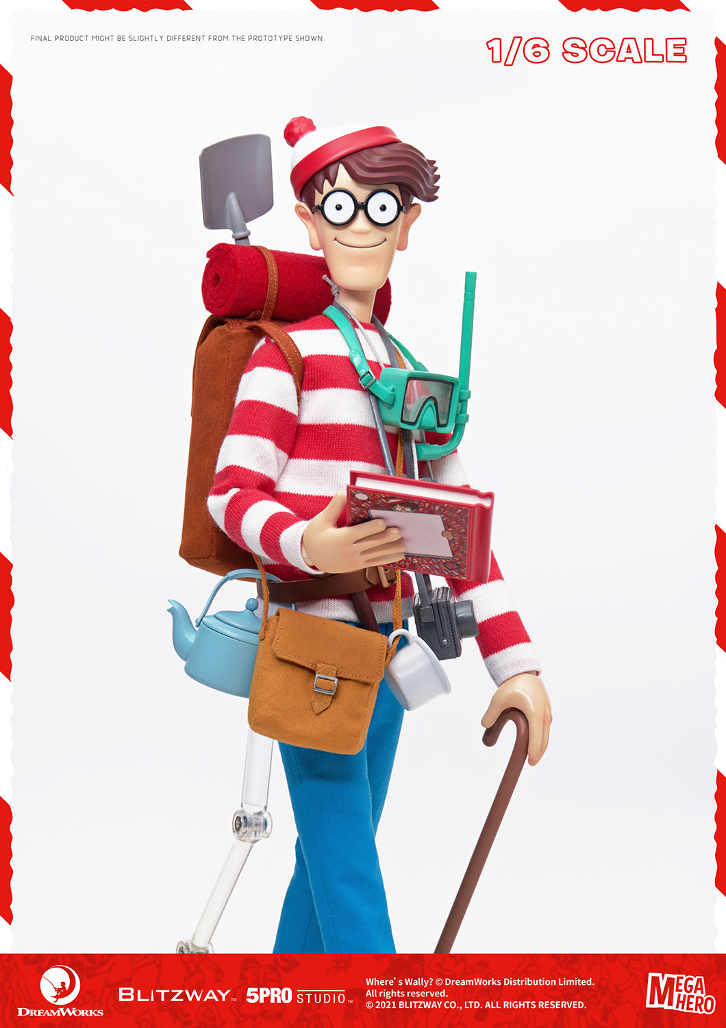 Blitzway Waldo 1/6th Scale Action Figure 'Where's Waldo', 5Pro Studio MEGAHERO Series