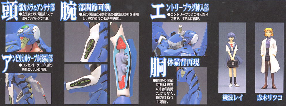 Bandai #004 EVA-00 Prototype (Blue) (Rei) 'Evangelion', Bandai HG Evangelion