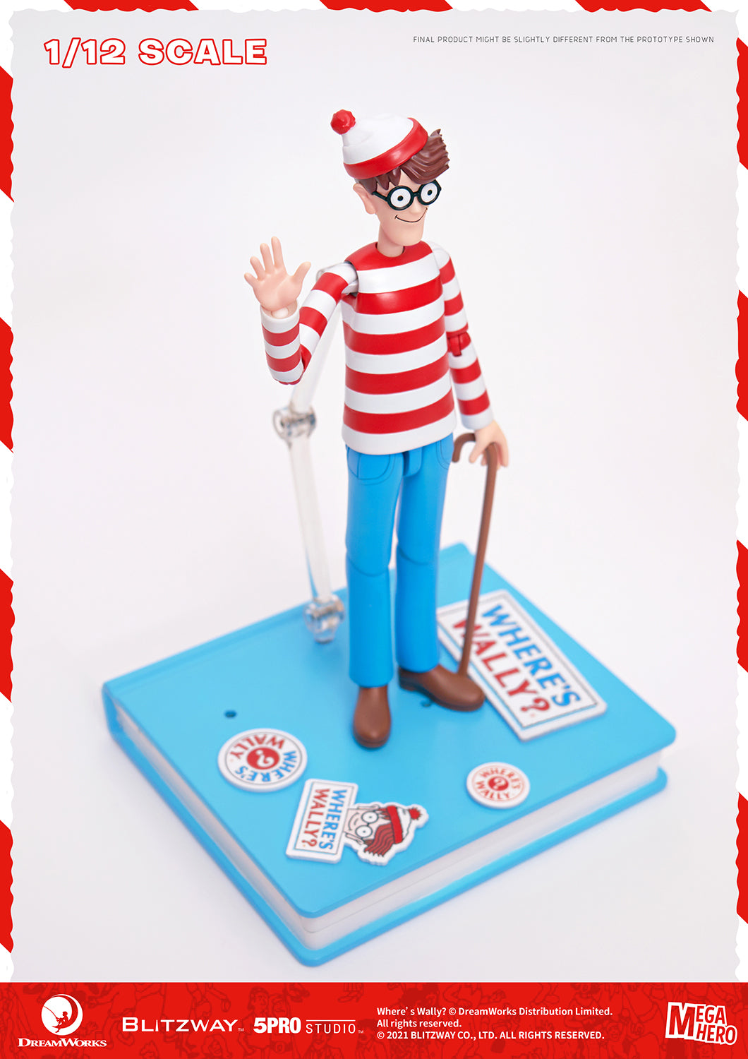 Blitzway Waldo 1/12th Scale Action Figure (Normal version) 'Where's Waldo', 5Pro Studio MEGAHERO Series