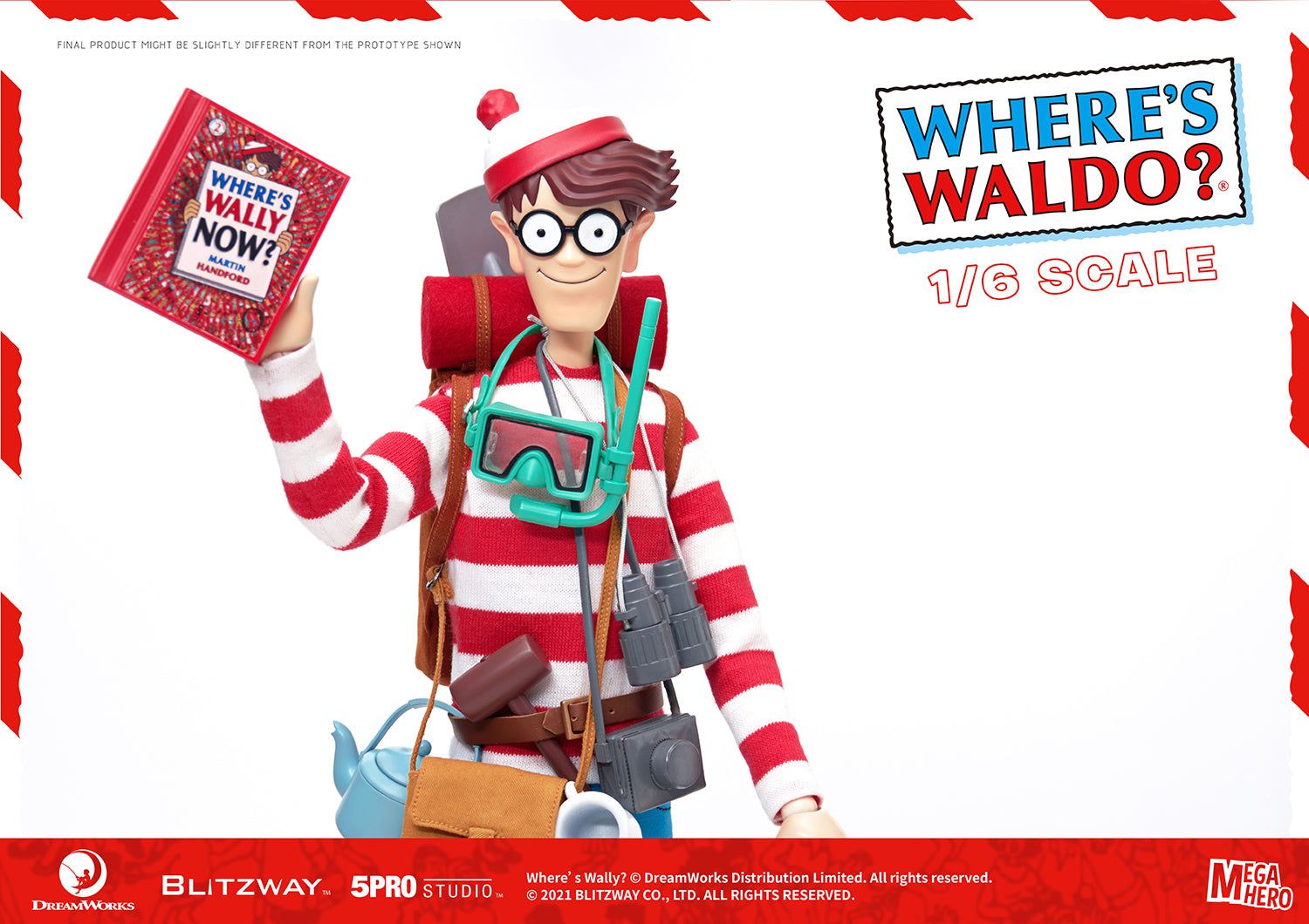 Blitzway Waldo 1/6th Scale Action Figure 'Where's Waldo', 5Pro Studio MEGAHERO Series