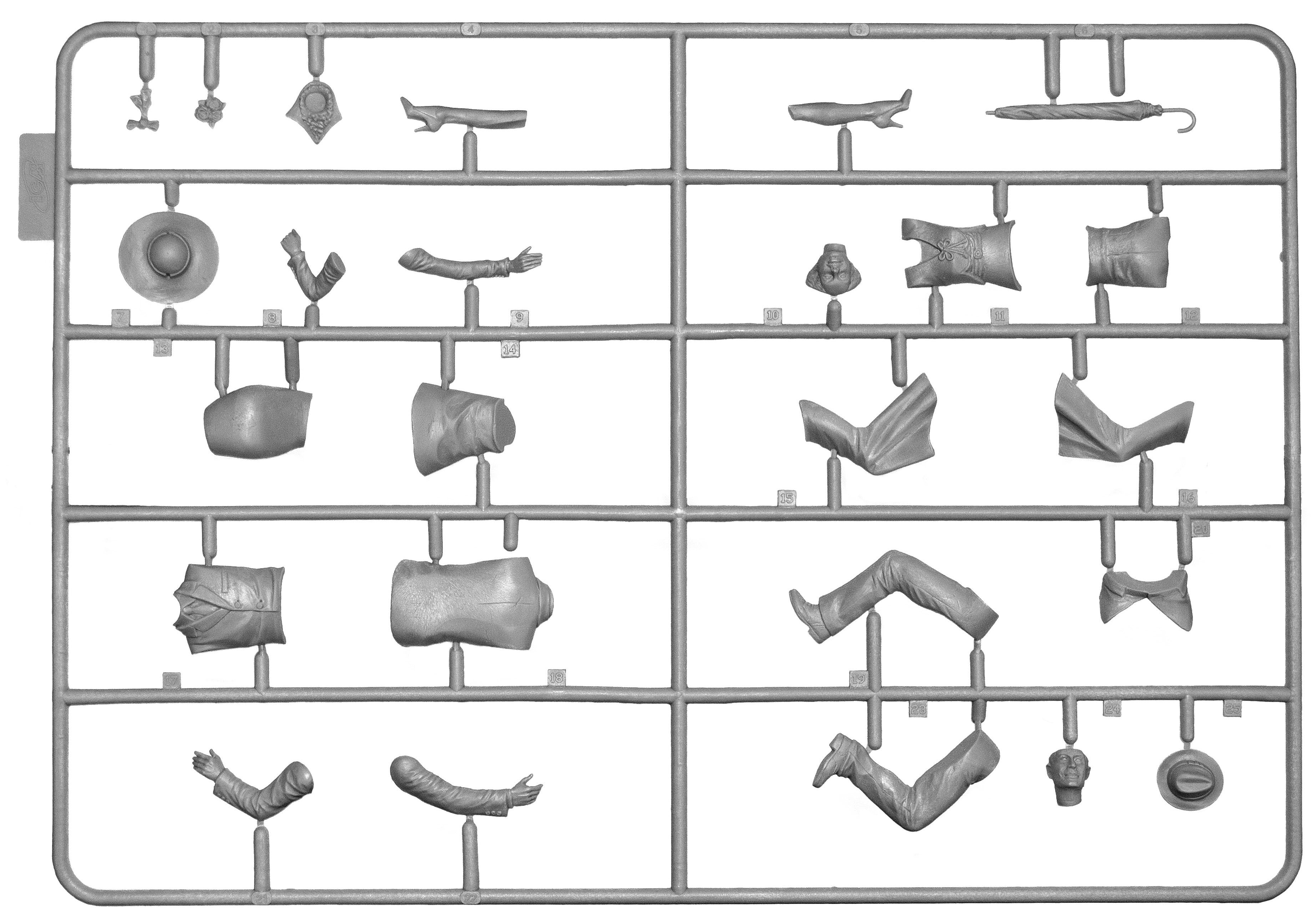 ICM 1/24 American Motorists (1910s) (1 male, 1 female figures) (100% new molds)