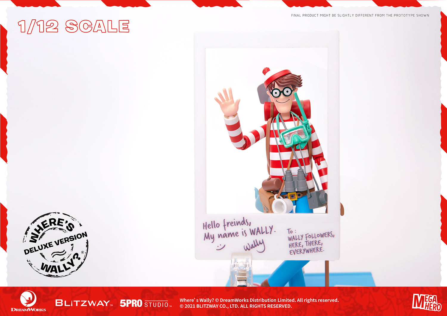 Blitzway Waldo 1/12th Scale Action Figure (Deluxe version) 'Where's Waldo', 5Pro Studio MEGAHERO Series