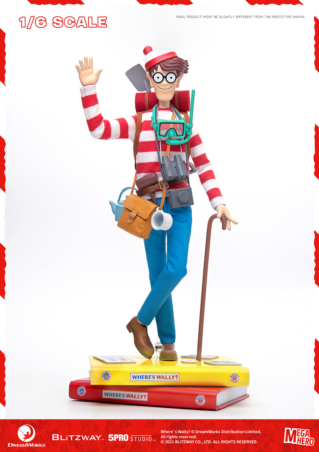 Blitzway Waldo 1/6th Scale Action Figure 'Where's Waldo', 5Pro Studio MEGAHERO Series