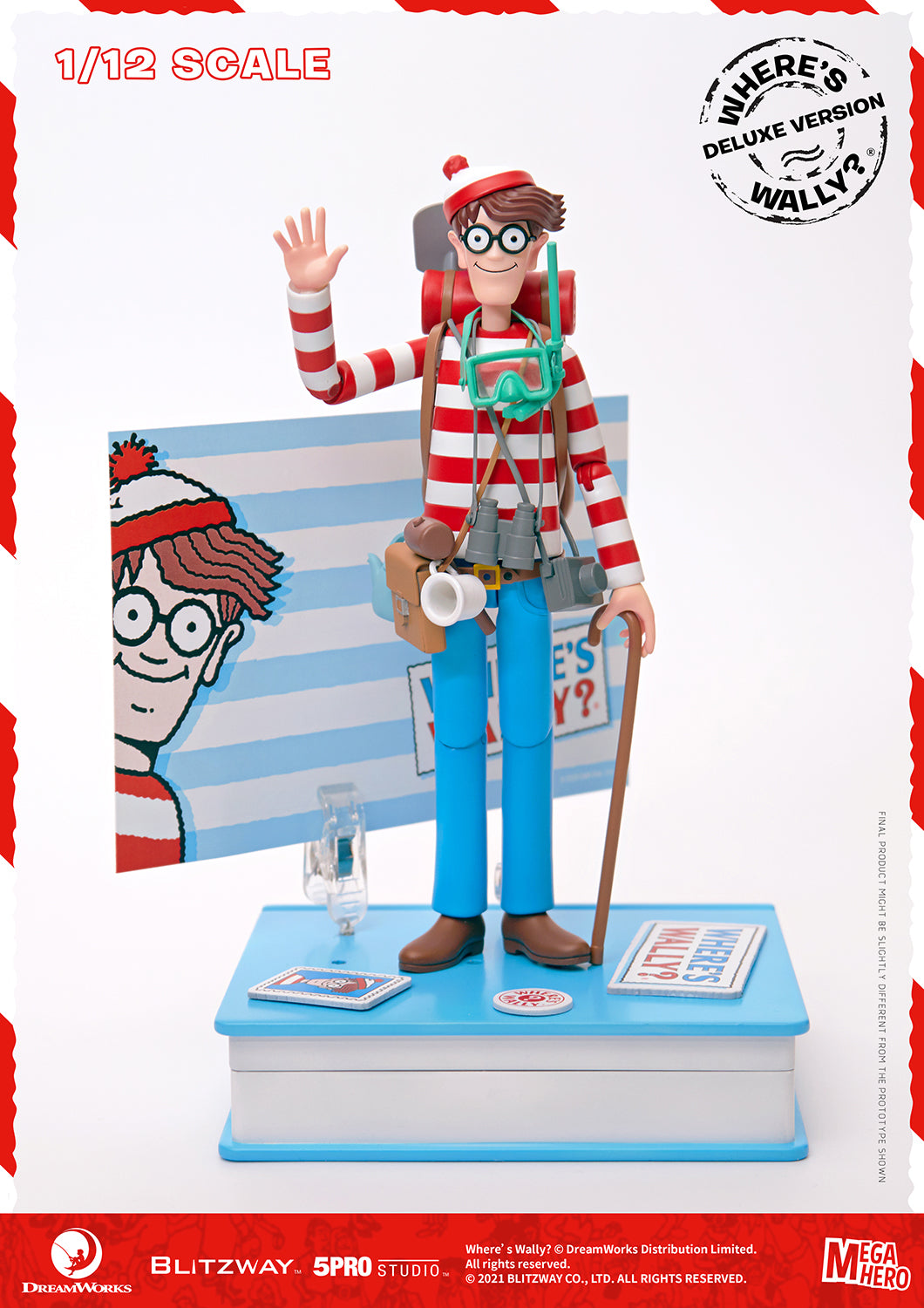 Blitzway Waldo 1/12th Scale Action Figure (Deluxe version) 'Where's Waldo', 5Pro Studio MEGAHERO Series