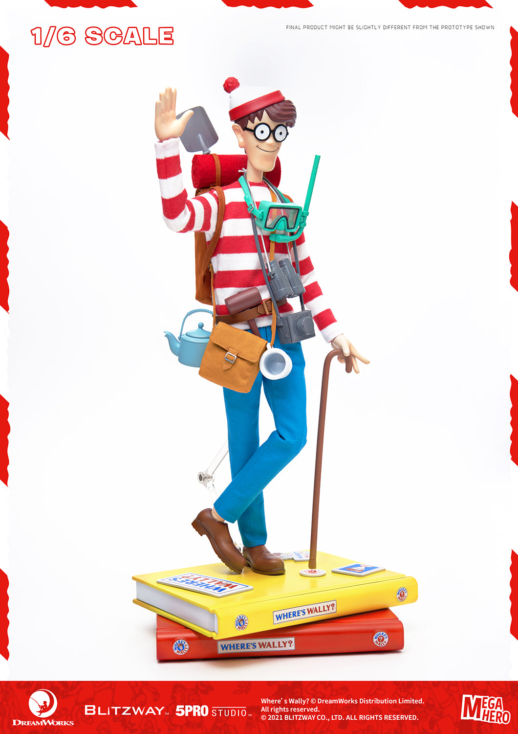 Blitzway Waldo 1/6th Scale Action Figure 'Where's Waldo', 5Pro Studio MEGAHERO Series