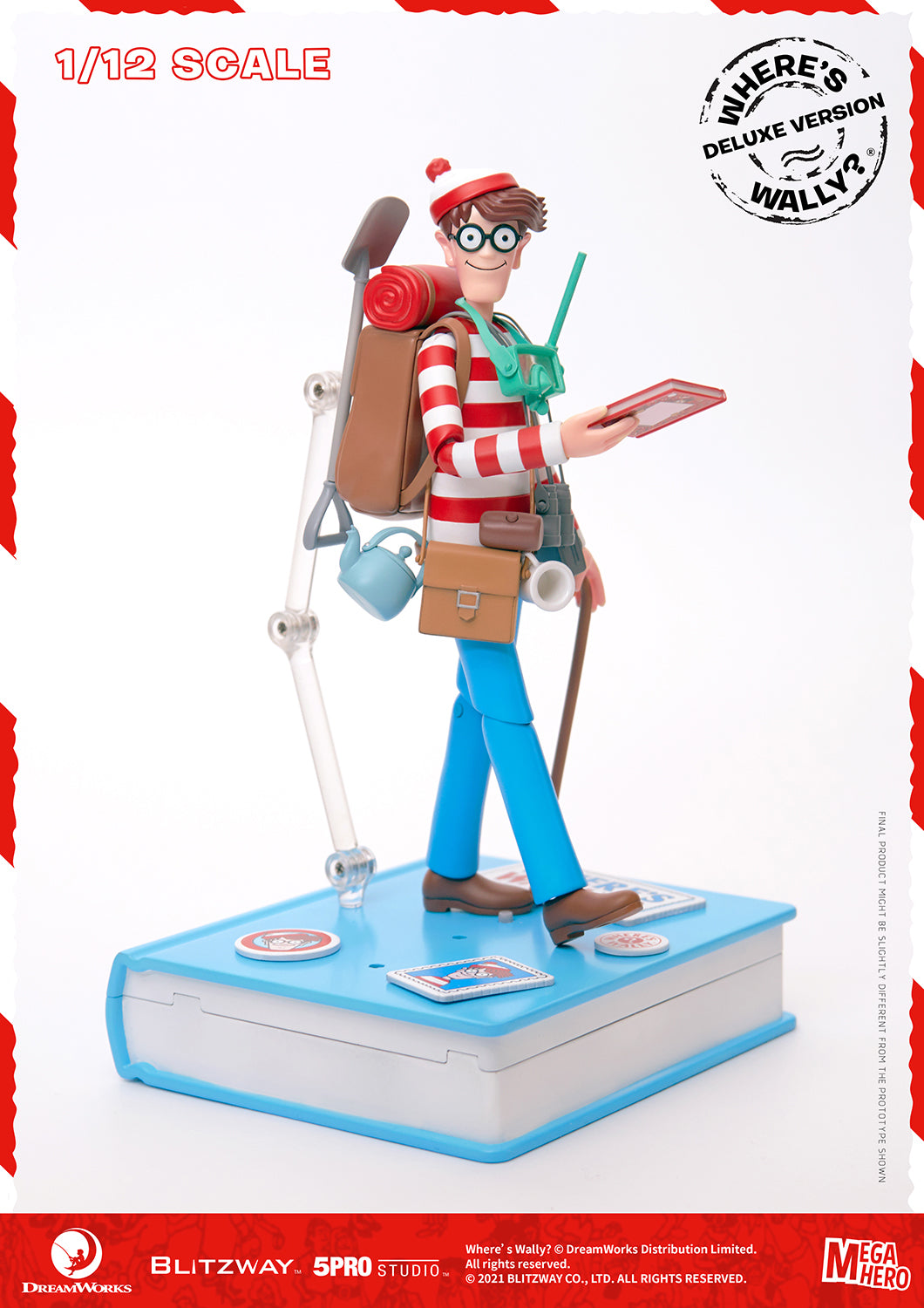 Blitzway Waldo 1/12th Scale Action Figure (Deluxe version) 'Where's Waldo', 5Pro Studio MEGAHERO Series