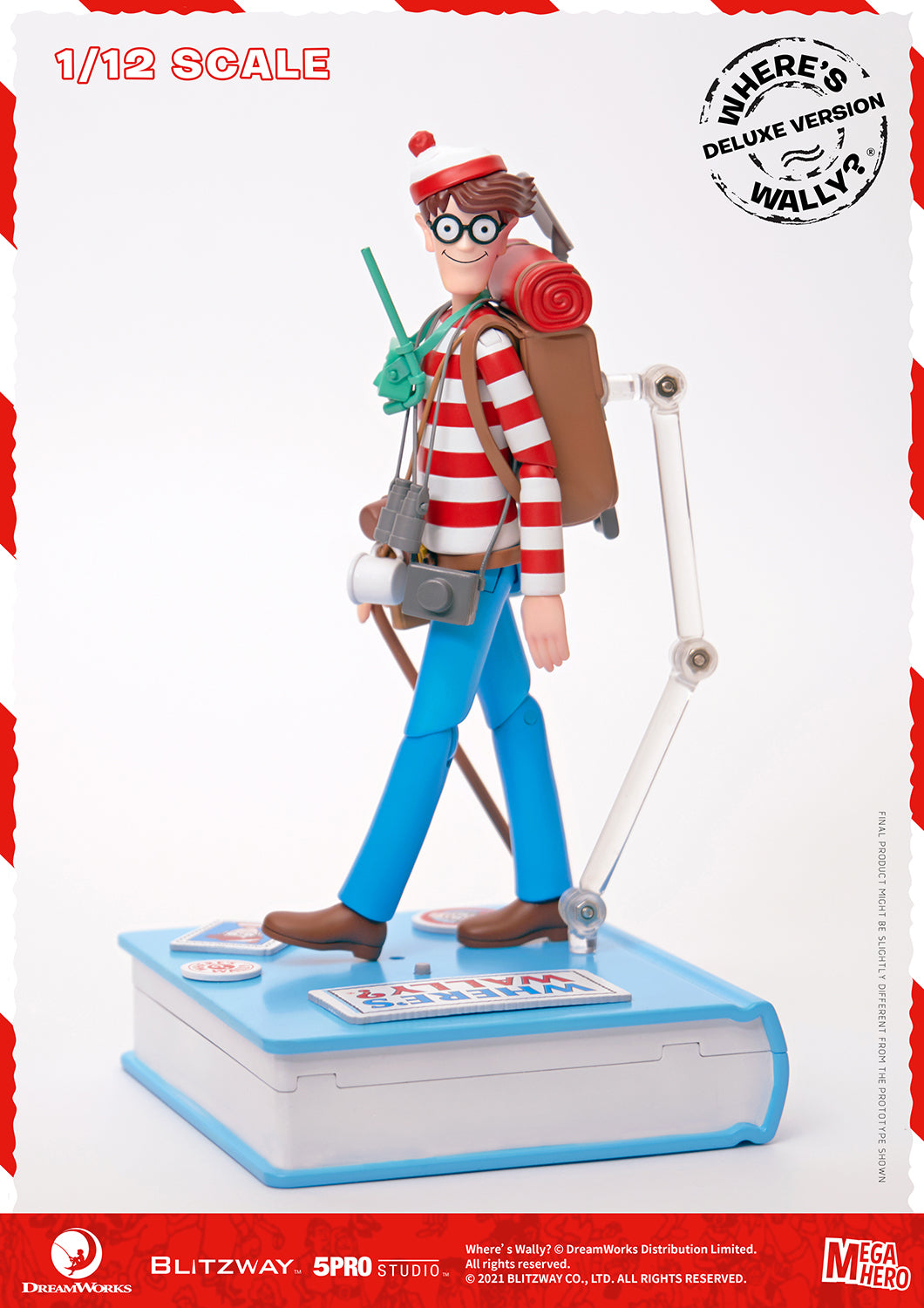 Blitzway Waldo 1/12th Scale Action Figure (Deluxe version) 'Where's Waldo', 5Pro Studio MEGAHERO Series