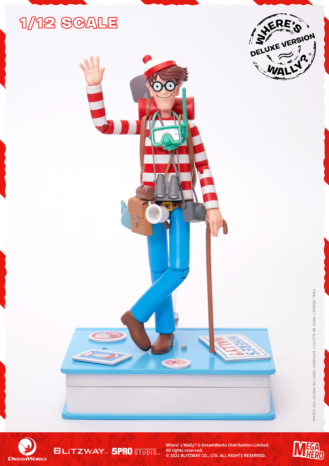 Blitzway Waldo 1/12th Scale Action Figure (Deluxe version) 'Where's Waldo', 5Pro Studio MEGAHERO Series