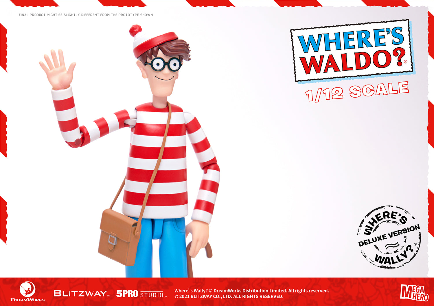 Blitzway Waldo 1/12th Scale Action Figure (Deluxe version) 'Where's Waldo', 5Pro Studio MEGAHERO Series