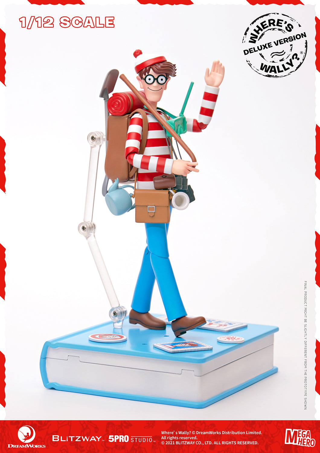 Blitzway Waldo 1/12th Scale Action Figure (Deluxe version) 'Where's Waldo', 5Pro Studio MEGAHERO Series