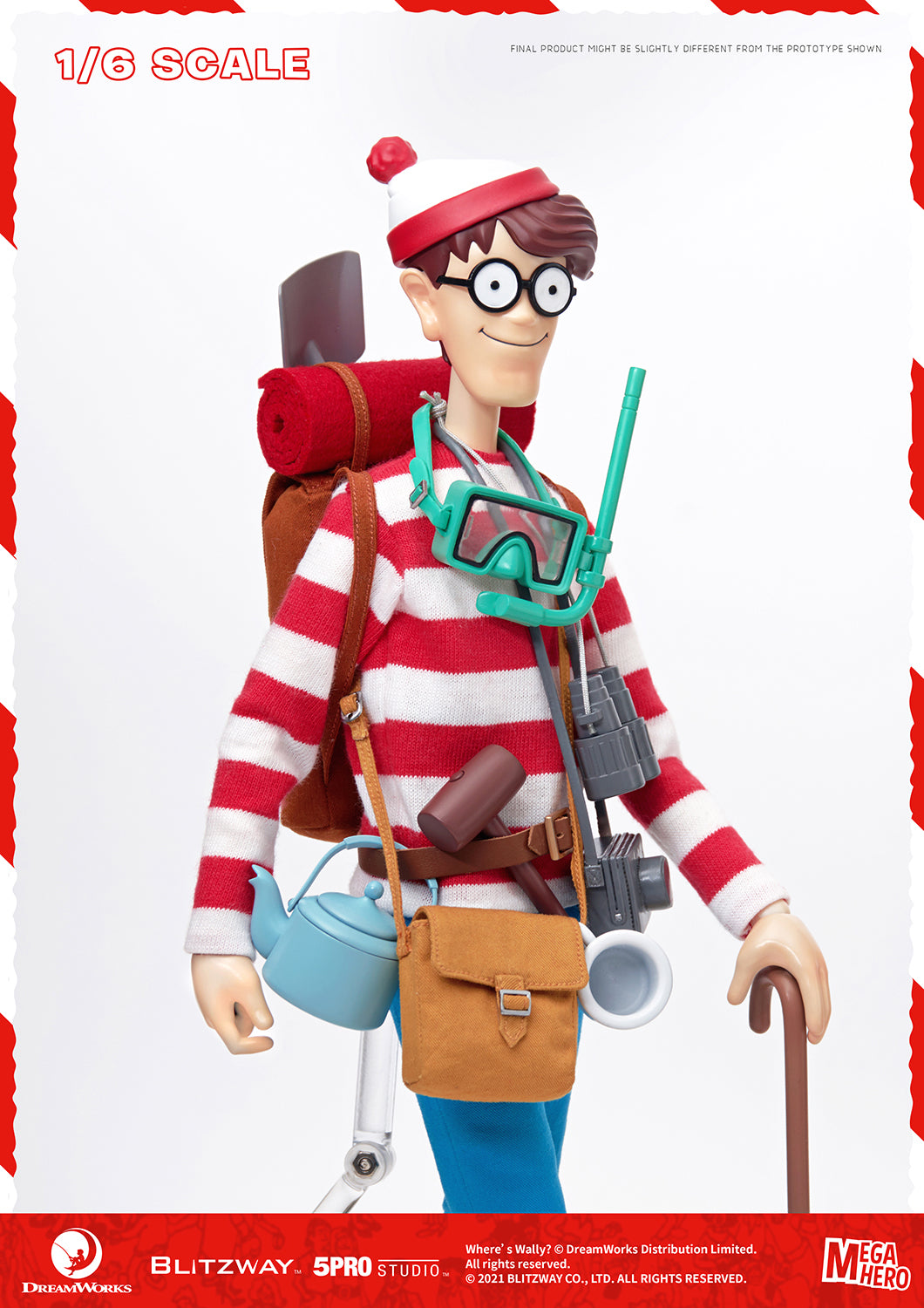 Blitzway Waldo 1/6th Scale Action Figure 'Where's Waldo', 5Pro Studio MEGAHERO Series