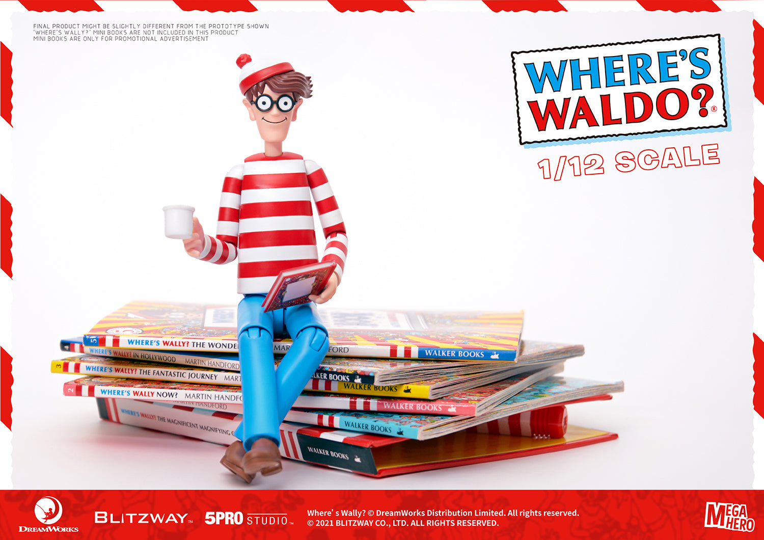 Blitzway Waldo 1/12th Scale Action Figure (Normal version) 'Where's Waldo', 5Pro Studio MEGAHERO Series