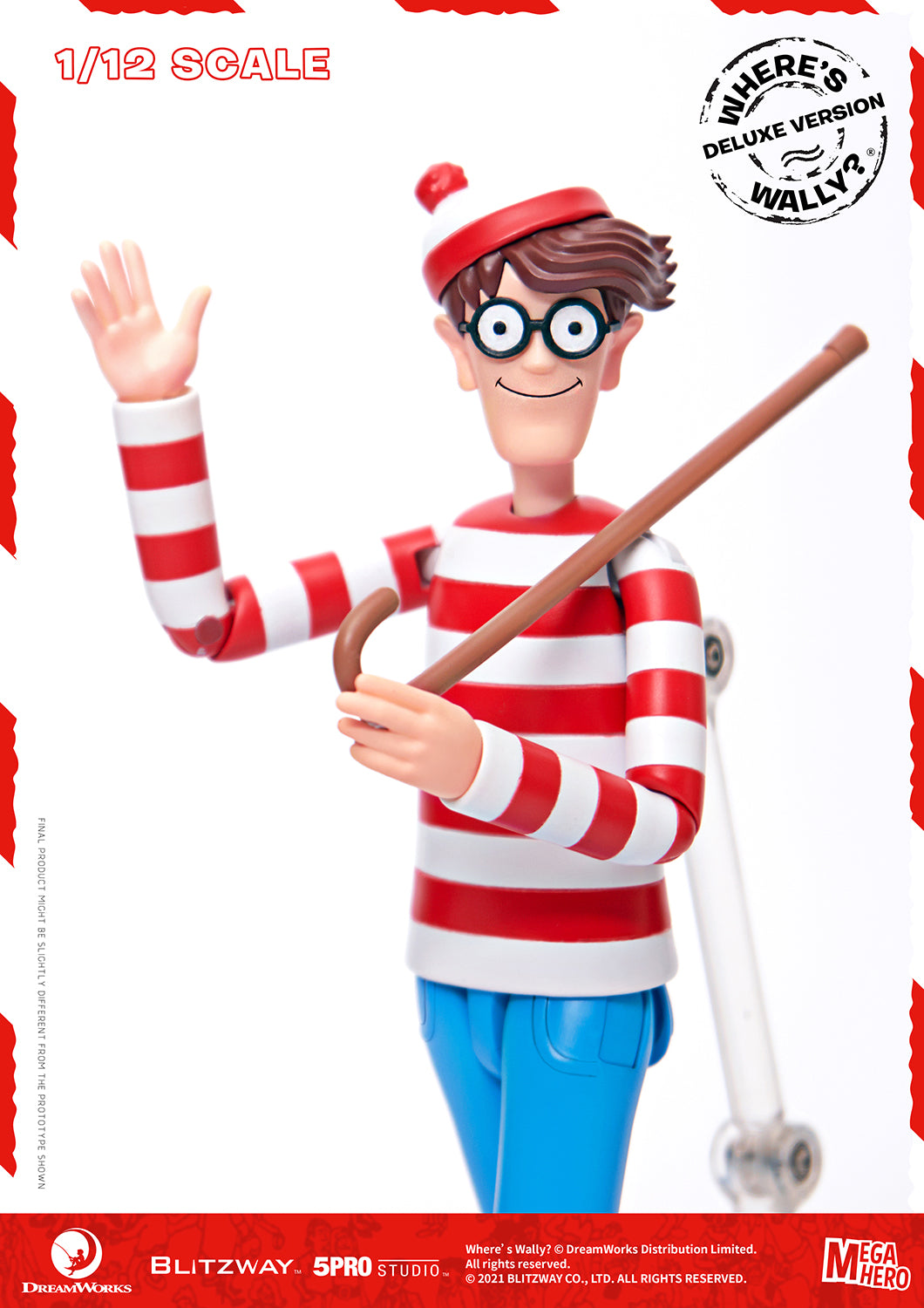 Blitzway Waldo 1/12th Scale Action Figure (Deluxe version) 'Where's Waldo', 5Pro Studio MEGAHERO Series