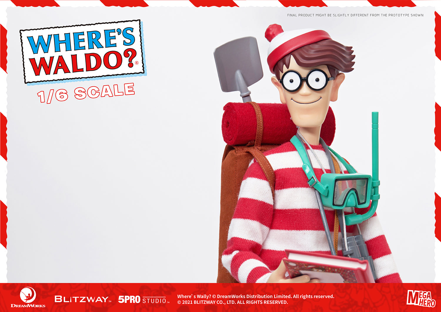 Blitzway Waldo 1/6th Scale Action Figure 'Where's Waldo', 5Pro Studio MEGAHERO Series