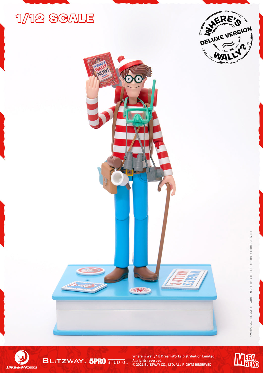 Blitzway Waldo 1/12th Scale Action Figure (Deluxe version) 'Where's Waldo', 5Pro Studio MEGAHERO Series