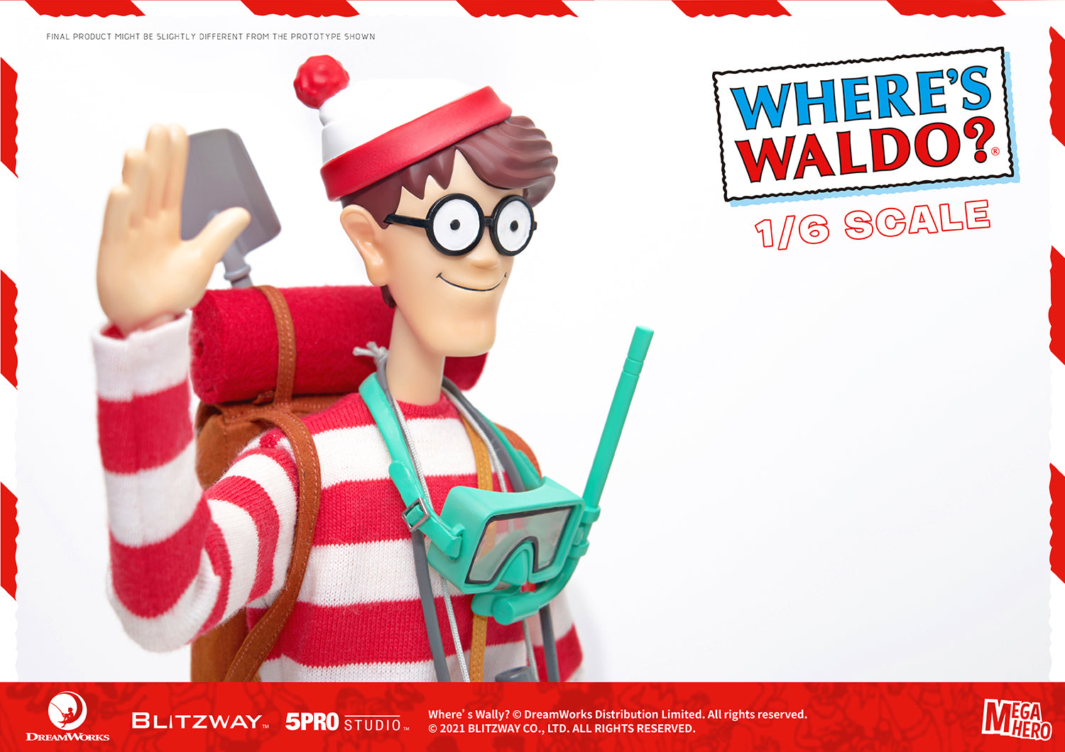 Blitzway Waldo 1/6th Scale Action Figure 'Where's Waldo', 5Pro Studio MEGAHERO Series