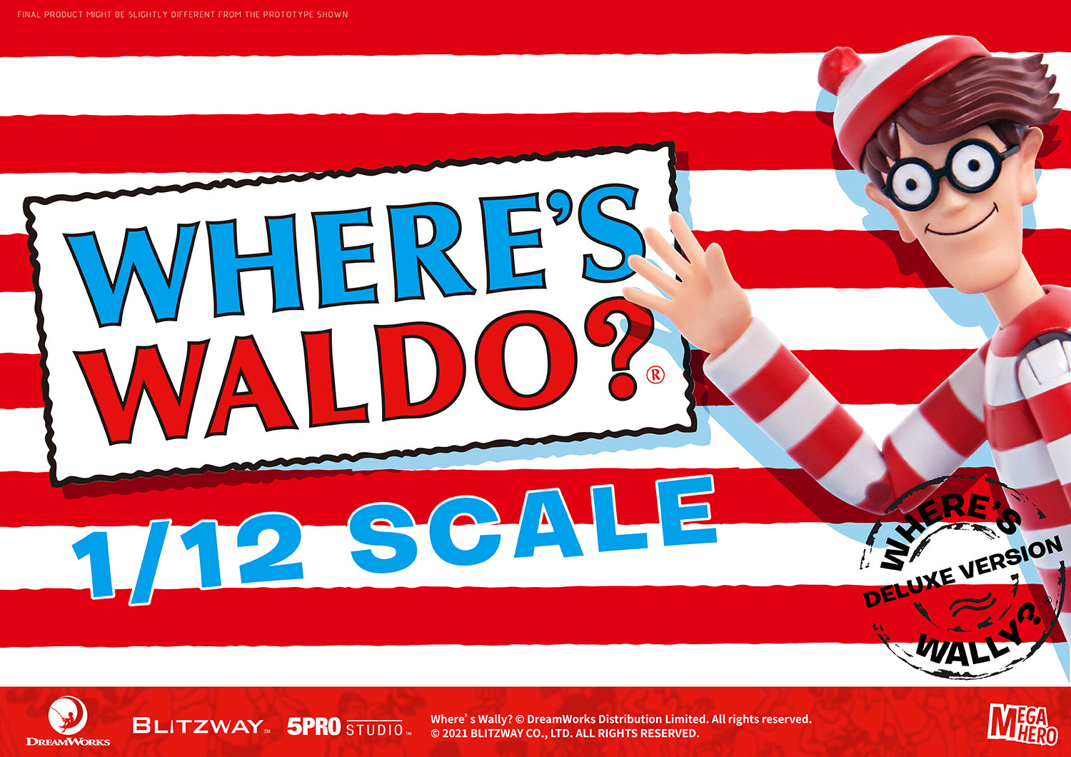 Blitzway Waldo 1/12th Scale Action Figure (Deluxe version) 'Where's Waldo', 5Pro Studio MEGAHERO Series