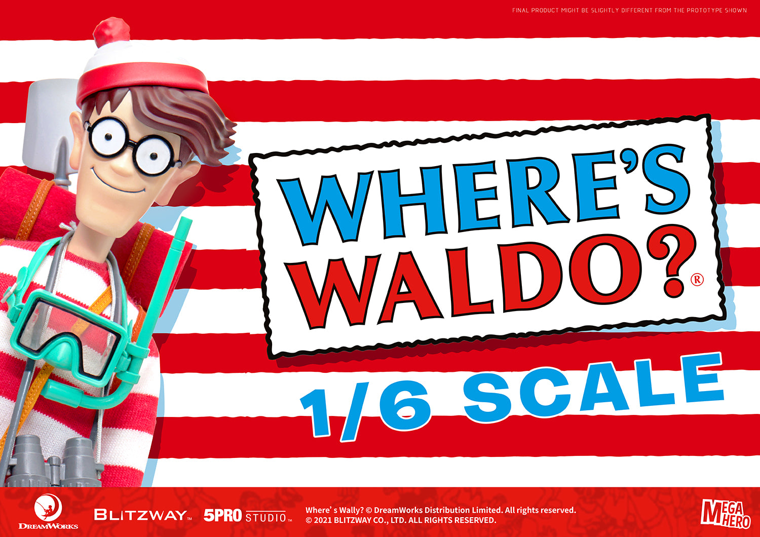 Blitzway Waldo 1/6th Scale Action Figure 'Where's Waldo', 5Pro Studio MEGAHERO Series