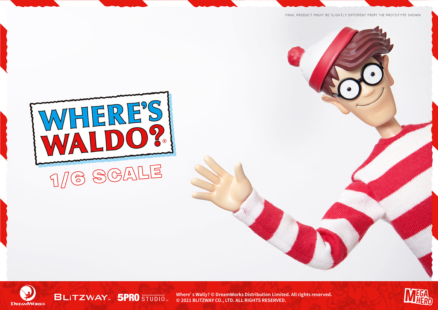 Blitzway Waldo 1/6th Scale Action Figure 'Where's Waldo', 5Pro Studio MEGAHERO Series