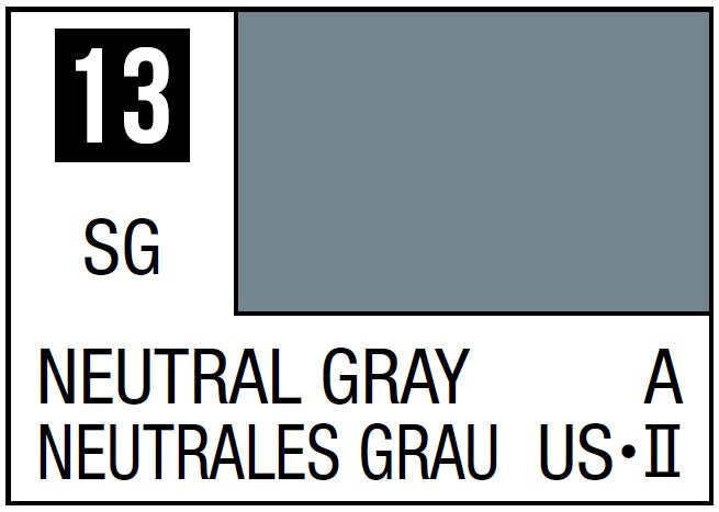 Mr Hobby Mr. Color 13 - Neutral Gray (Semi-Gloss/Aircraft) - 10ml